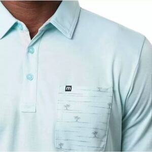 Travis Mathew Bay Swim Polo The Hills Country Club Embroidered Palm Trees Mens L